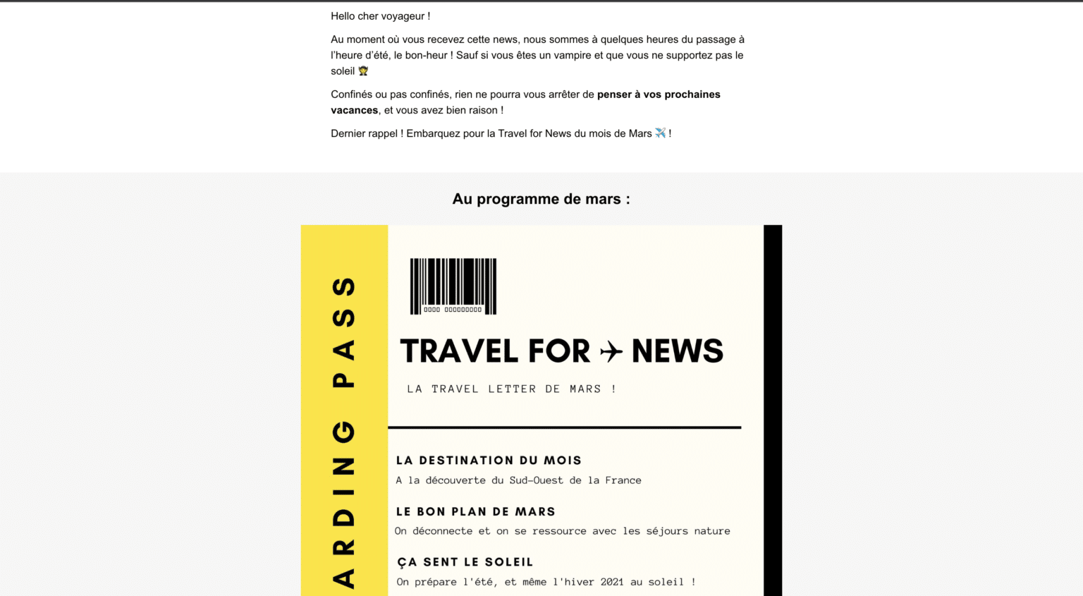 newsletter voyage